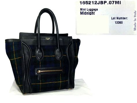 celine tartan luggage tote